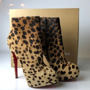 Christian Louboutin Miss Clitchy Leopard Boot 38.5